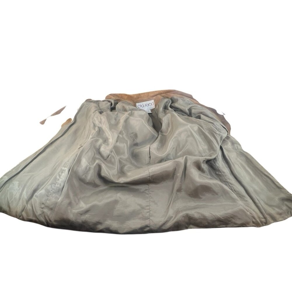 vintage‎ 80's Pia Rucci fine suede safari or western style skirt suit beige sz 8 - Picture 7 of 9
